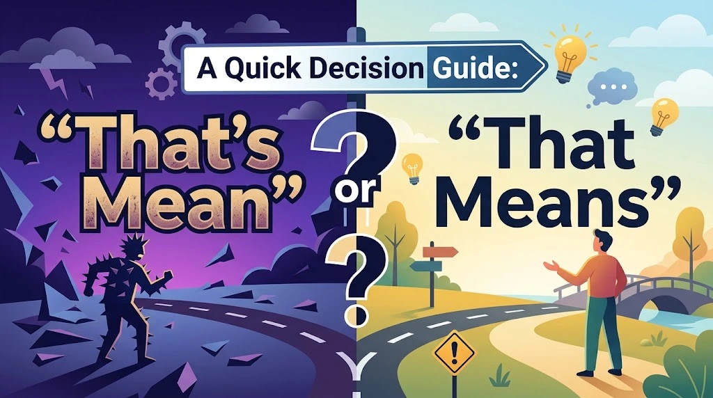 A Quick Decision Guide: “That’s Mean” or “That Means”?