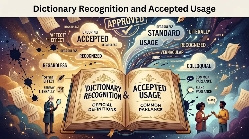 Dictionary Recognition and Accepted Usage