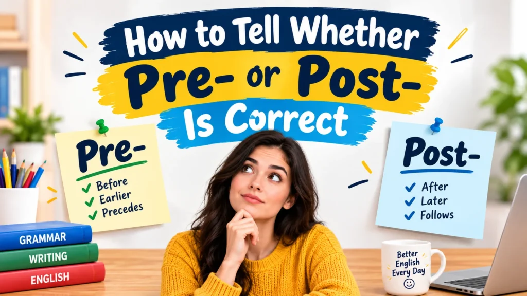How to Tell Whether Pre- or Post- Is Correct