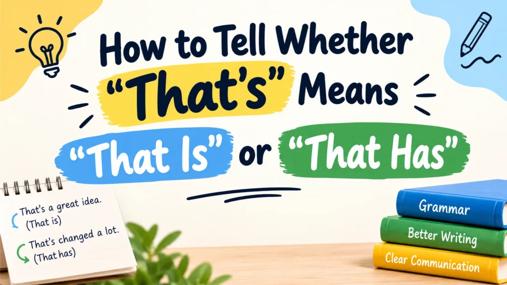 How to Tell Whether “That’s” Means “That Is” or “That Has”