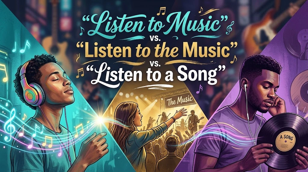 “Listen to Music” vs. “Listen to the Music” vs. “Listen to a Song”