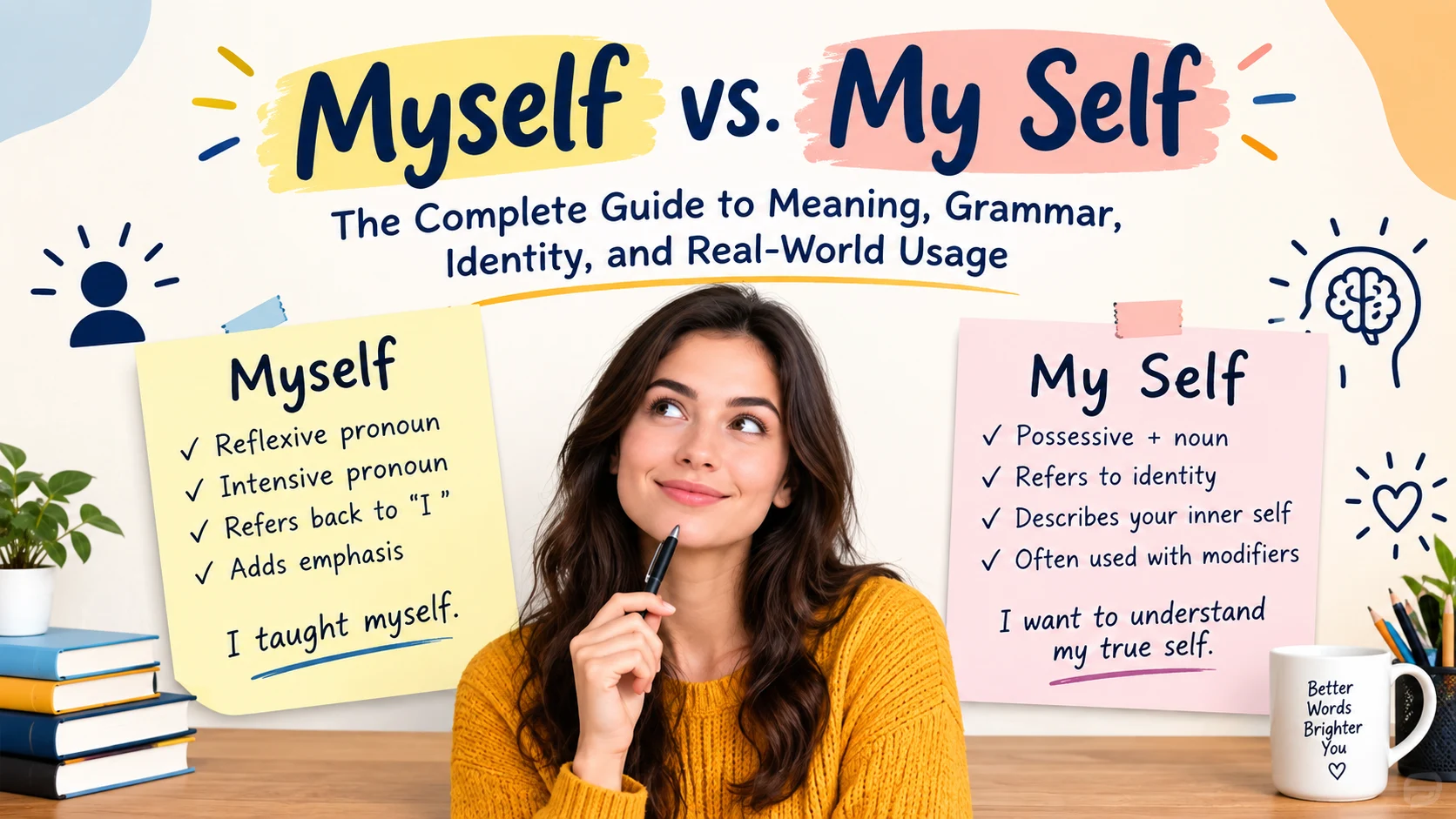 Myself vs. My Self: The Complete Guide to Meaning, Grammar, Identity, and Real-World Usage