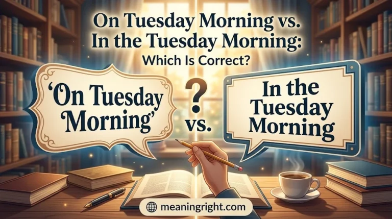 On Tuesday Morning vs. In the Tuesday Morning: Which Is Correct?