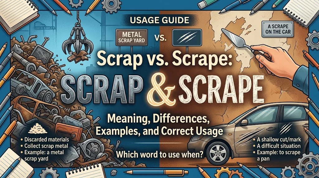 Scrap vs. Scrape: Meaning, Differences, Examples, and Correct Usage