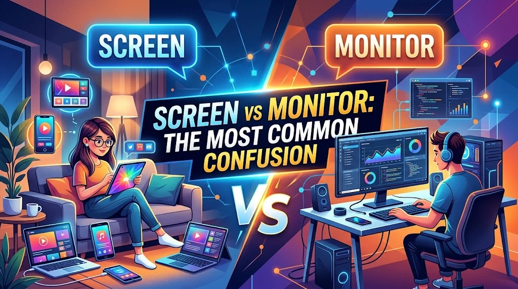 Screen vs Monitor: The Most Common Confusion
