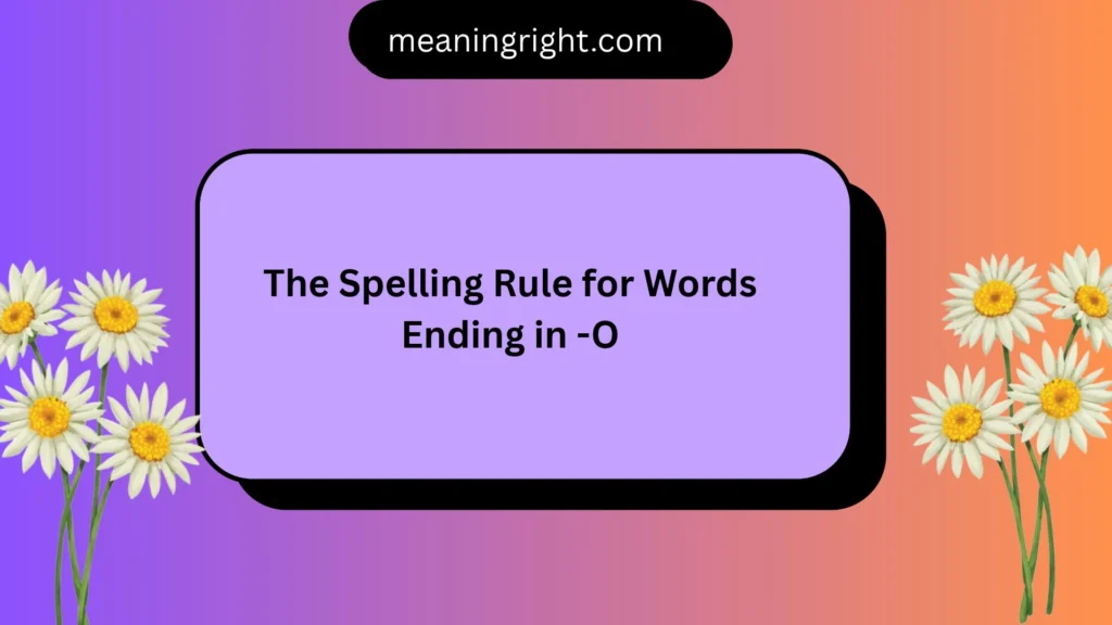 The Spelling Rule for Words Ending in -O