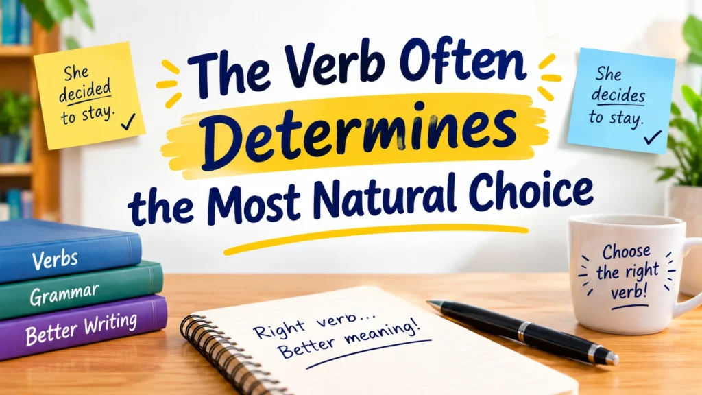 The Verb Often Determines the Most Natural Choice