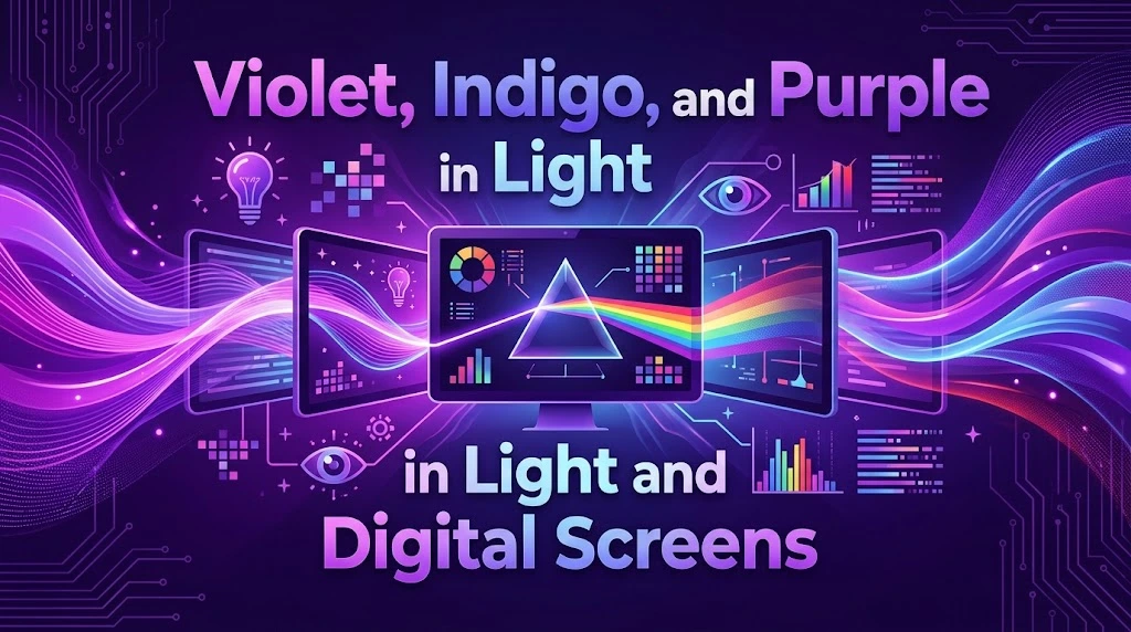 Violet, Indigo, and Purple in Light and Digital Screens