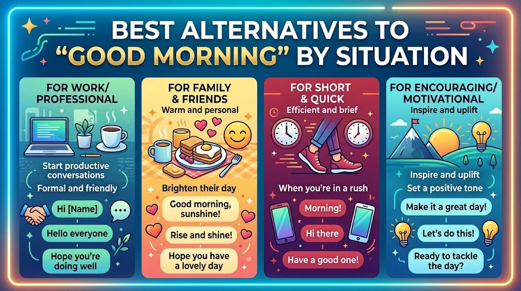 Best Alternatives to “Good Morning” by Situation