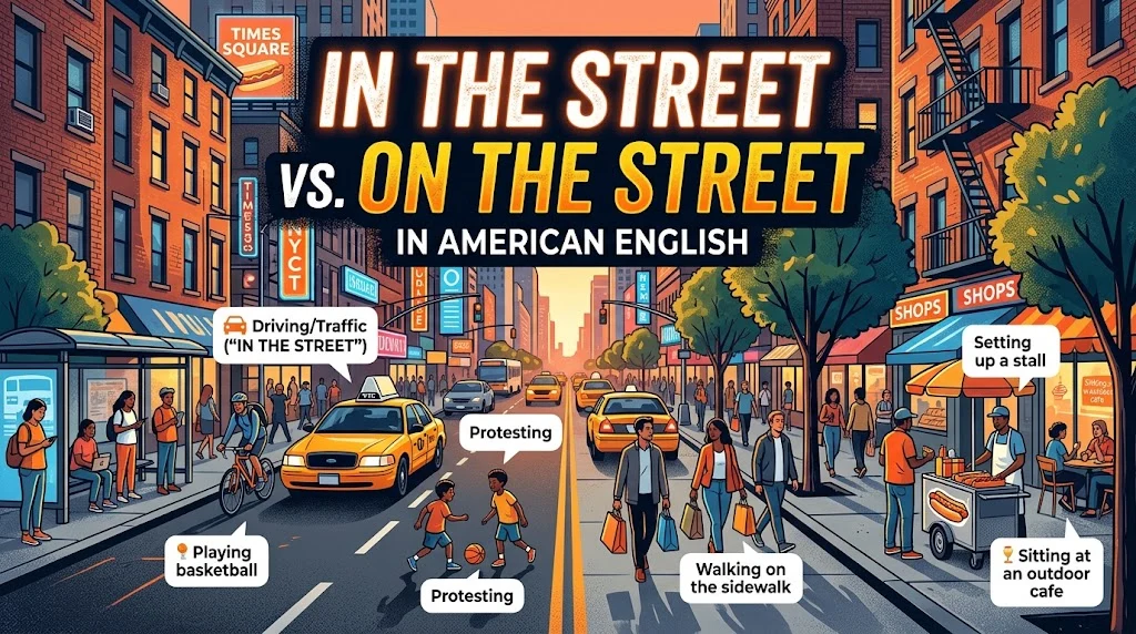In the Street vs. On the Street in American English