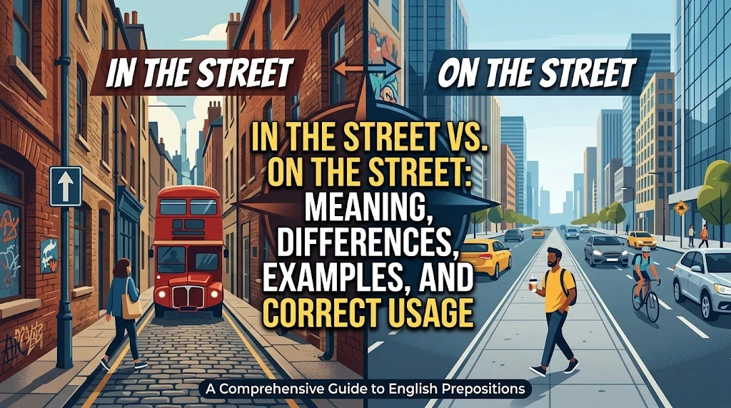 In the Street vs. On the Street: Meaning, Differences, Examples, and Correct Usage