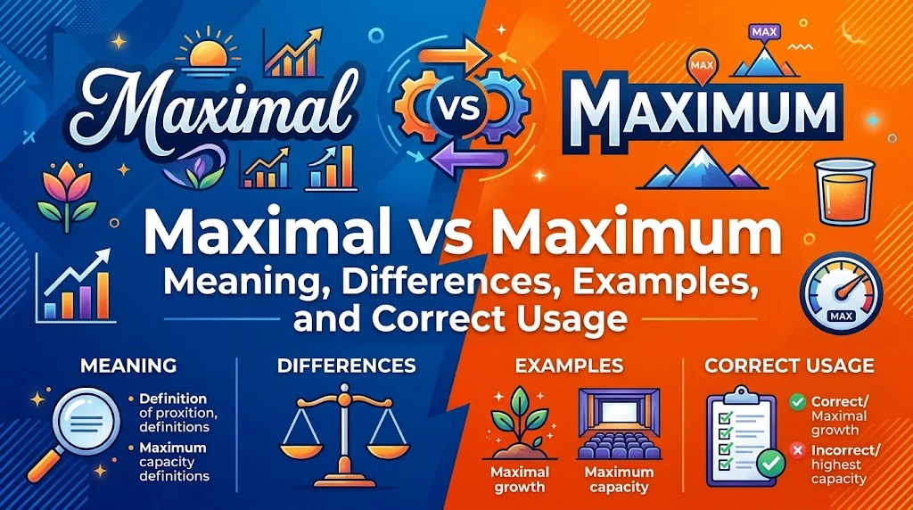 Maximal vs Maximum: Meaning, Differences, Examples, and Correct Usage