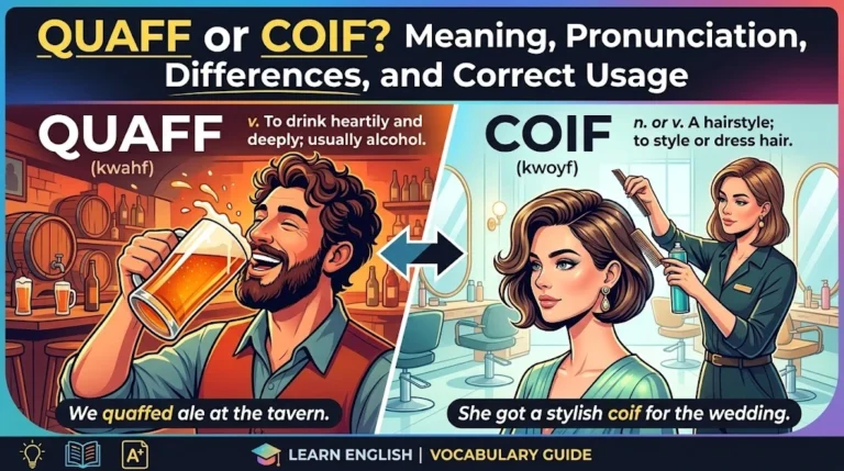 Quaff or Coif? Meaning, Pronunciation, Differences, and Correct Usage